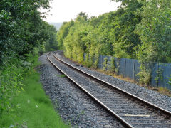 
Looking North from Llancaiach Colliery crossing, Nelson, July 2013
